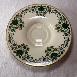 Vtg Lenox Radiance Collection Green 24k Gold Trim Pilar Footed Candle Holder